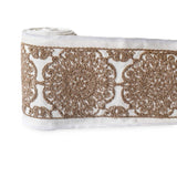 Medallion Cordwork Embroidered Border by the Metre, Mandala Embroidery Trim Lace, 4.75 Inches (121mm)
