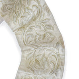 Cream Bloom Applique Embroidered Border by the Metre, Floral Embroidery Trim Lace, 5.50 Inches (139mm)