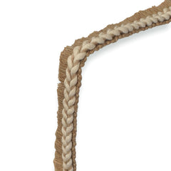 Natural Braided Jute Trim, Rustic Jute Lace with Fringe