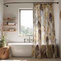 Feather Print Sheer Curtain Fabric by the Metre, Translucent Feather Sheer Fabric