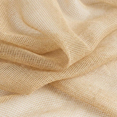Open Weave Sheer Curtain Fabric by the Metre, Beige Gauze Light Filtering Fabric
