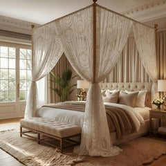 Fawn Circles Sheer Curtain Fabric By The Metre