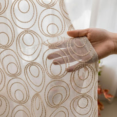 Fawn Circles Sheer Curtain Fabric By The Metre