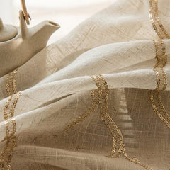 Sequins Scallop Sheer Fabric By The Metre