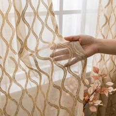 Sequins Scallop Sheer Fabric By The Metre