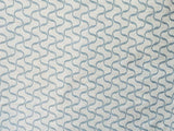 Teal Blue Waves Linen Fabric By The Metre