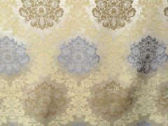 Grey And Gold Cotton Fabric By The Metre