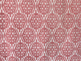 Moroccan Red And White Cototn Linen Fabric By The Metre