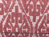Moroccan Red And White Cototn Linen Fabric By The Metre