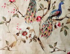 I Love Peacocks Cotton Spun Fabric By The Metre