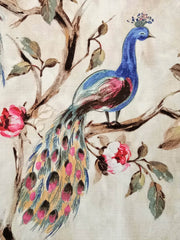 I Love Peacocks 100% Cotton Spun Pink, Purple Curtain Panels