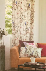 I Love Peacocks 100% Cotton Spun Pink, Purple Curtain Panels