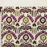Chartreuse N Magenta Flowers Cotton Linen Curtain Panels