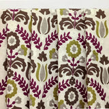 Chartreuse N Magenta Flowers Cotton Linen Curtain Panels