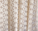 Cream Flowers Sheer Curtain Fabric By The Metre
