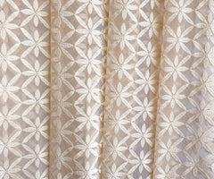 Cream Flowers Sheer Curtain Fabric By The Metre