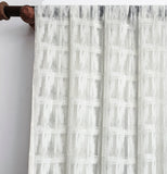 Ivory Illustrations Sheer Printed Velvet Curtain Panels