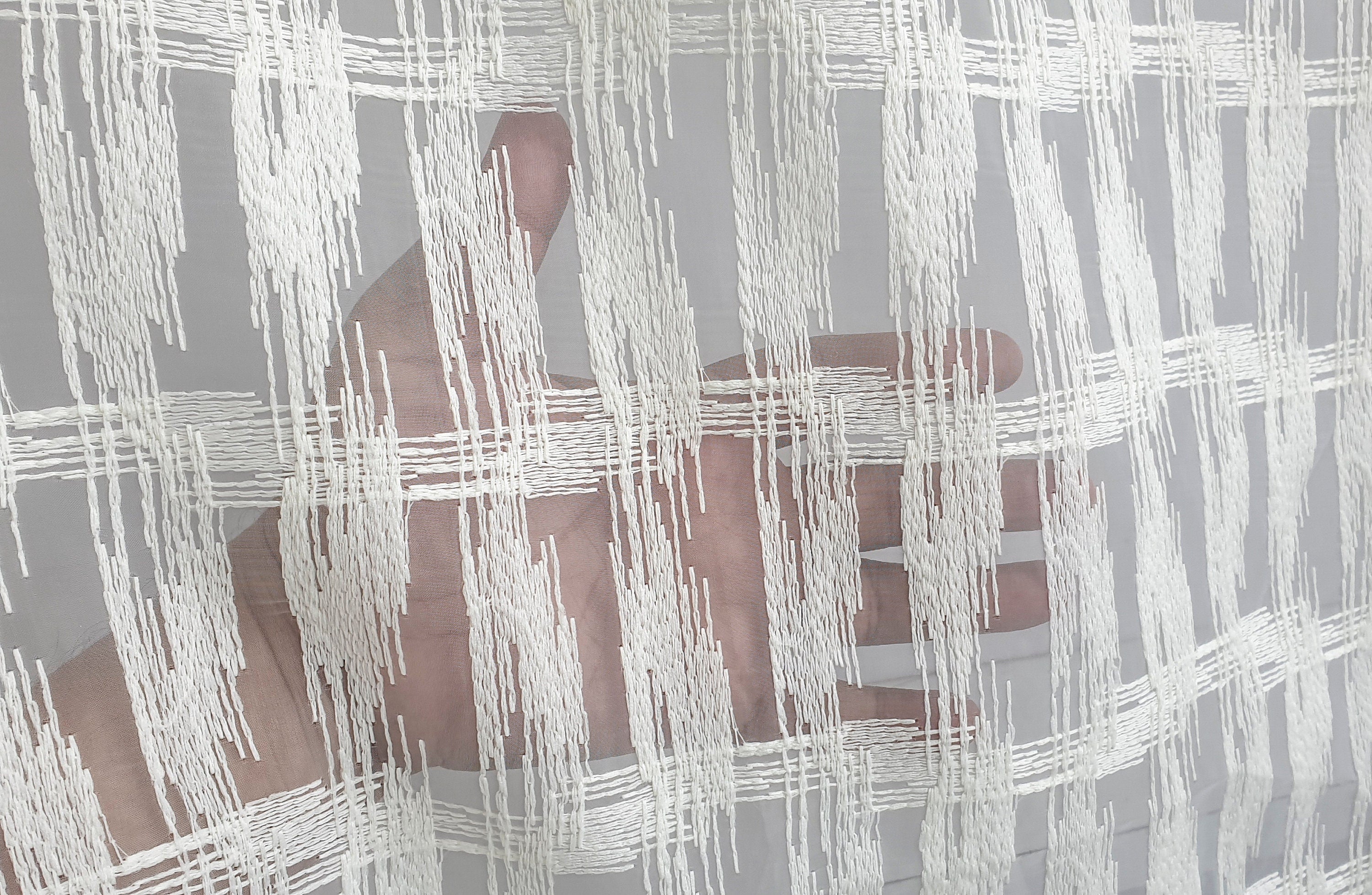 Ivory Illustrations Sheer Curtain Fabric By The Metre
