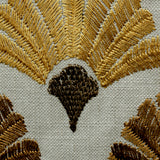 Golden N Bronze Flowers Cotton Embroidered Curtain Panels