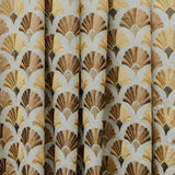 Golden N Bronze Flowers Cotton Embroidered Curtain Panels