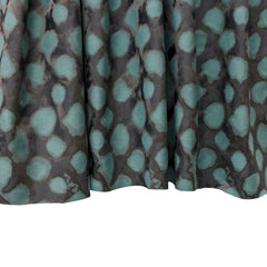 Aquatic Green Leaves Print Jacquard Weave Curtain Panels