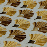 Golden N Bronze Flowers Cotton Embroidered Curtain Panels