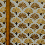 Golden N Bronze Flowers Cotton Embroidered Curtain Panels