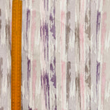 Pink, Purple N Gray Streaks Cotton Embroidery Curtain Panels
