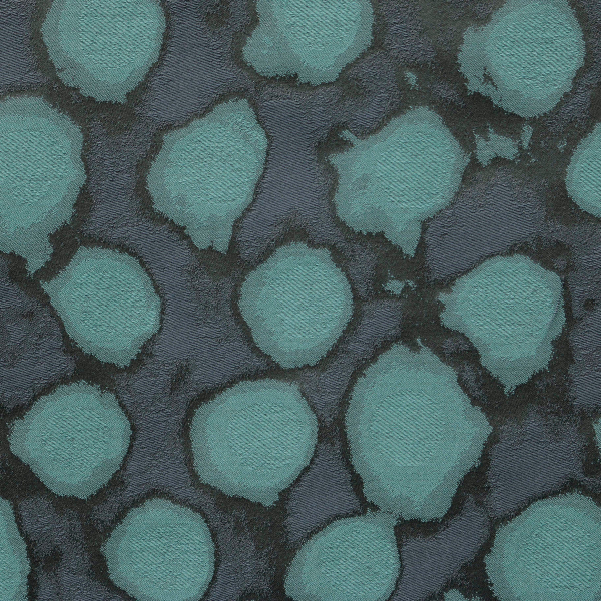 Aquatic Green Leaves Print Jacquard Fabric By The Metre