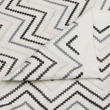 Charcoal Gray Cotton Embroidered Diamonds Curtain Panels