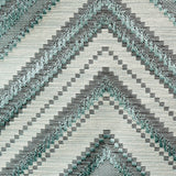 Teal Waves jacquard Fabric By The Metre