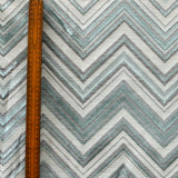 Teal Waves jacquard Fabric By The Metre
