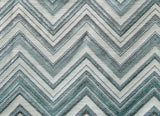Teal Geometric Waves Jacquard Curtain Panels, Abstract