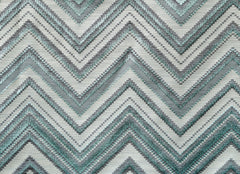 Teal Waves jacquard Fabric By The Metre