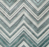 Teal Geometric Waves Jacquard Curtain Panels, Abstract