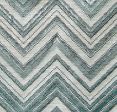Teal Waves jacquard Fabric By The Metre
