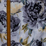 Grey Midnight Garden Printed Velvet Curtain Panels