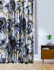 Grey Midnight Garden Printed Velvet Curtain Panels