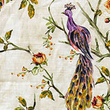 Purple Peacock Cotton Fabric By The Metre