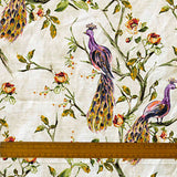 Purple Peacock Cotton Fabric By The Metre