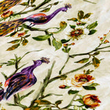 Purple Peacock Cotton Fabric By The Metre