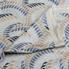 Leaving Blue Cotton Fabric By The Metre