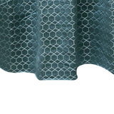 Teal N Silver Hexagon Jacquard Quilt Look Curtain Panels
