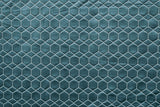 Teal N Silver Hexagon Jacquard Quilt Look Curtain Panels