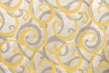Yellow N Gray Scrolls Jacquard Weave Curtain Panels