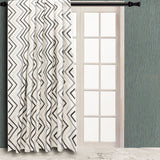 Charcoal Gray Cotton Embroidered Diamonds Curtain Panels