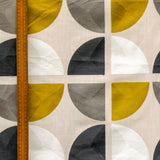 Charcoal Almost Circles Cotton Embroidery Curtain Panels