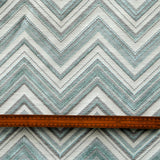 Teal Waves jacquard Fabric By The Metre