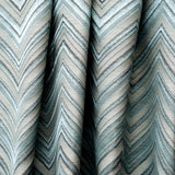 Teal Waves jacquard Fabric By The Metre