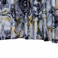 Grey Midnight Garden Printed Velvet Curtain Panels